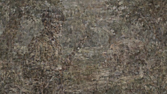 涂彩的脸,《蝇王》中的场景。新的狩猎面具 杰克·梅里德带领猎手们去猎猪之前,用黏土和木炭涂抹自己的脸。 解脱束缚的自我 面具让他觉得自己变成了另一个人,不再感到羞耻和局促不安。这标志着他从学童身份转向一种以暴力为核心的角色。