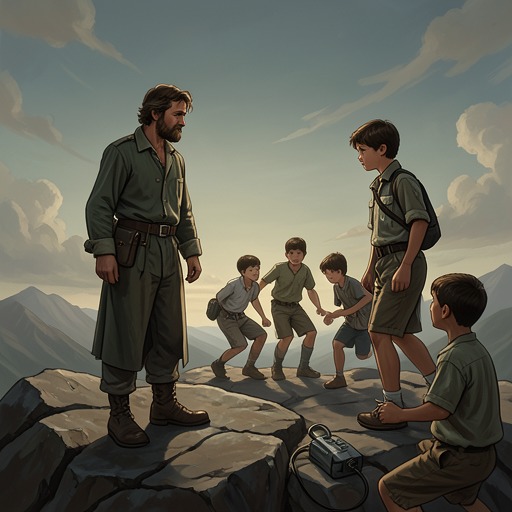 Ralph and Simon's Quiet Regard from "Lord of the Flies". This flow traces Ralph's intermittent recognition of Simon, whose kindness and insight remain difficult for the group to understand.