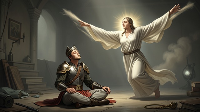 从无知走向觉知之道,《《薄伽梵歌》》中的场景。有纪律的聆听 接受性的修行 阿周那继续提出问题,而克里希纳则讲授关于行动、内在自我、奉爱状态与自然原质的教导。 视野的扩展 眼前的危机一再被置于宇宙、伦理与心理的框架之中加以理解。 叙事重要性 聆听本身成为第一种有纪律的修行形式。