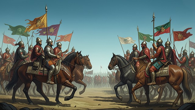 Rival Armies from "Bhagavad Gita". Rival Armies Public Confrontation The Pandava army and Kaurava army assemble on the sacred plain, turning inherited rivalry into visible conflict.