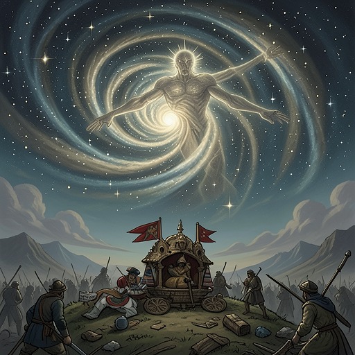 The Cosmic Scale of Time from "Bhagavad Gita". This flow traces the expansion of the battlefield crisis into a vision of creation, destruction, and eternal time.