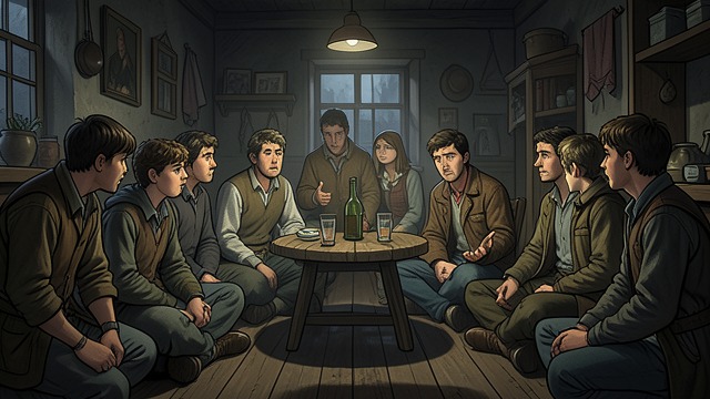 Young Men Organize from "The Peasants". Young Men Organize New political talk After the forest battle and arrests, younger villagers gather in the inn to debate resistance and the future of the…