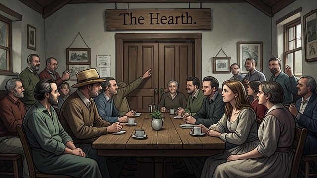 Drinking and Division from "The Peasants". Drinking and Division Business in the inn Villagers gather to celebrate, negotiate, and trade news as disputes over the Voyt, Germans, and land continue.