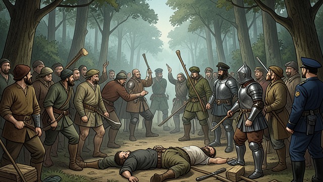 The Battle at Wolf’s Hollow from "The Peasants". The Battle at Wolf’s Hollow Defending the forest Villagers gather in force to stop the felling, confronting woodcutters and the manor’s men.
