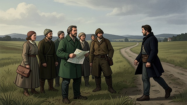 A New Settlement Question from "The Peasants". A New Settlement Question The squire seeks agreement The manor proposes a land settlement after the German buyers leave, and Antek’s return gives the village a…