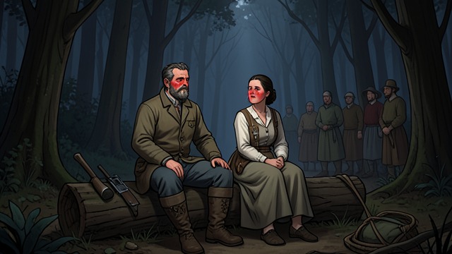 A Public Entanglement from "The Peasants". A Public Entanglement Jagna and the Voyt The Voyt’s attention to Jagna Paczesiówna becomes gossip, and the pair are later found drunk together in the woods.