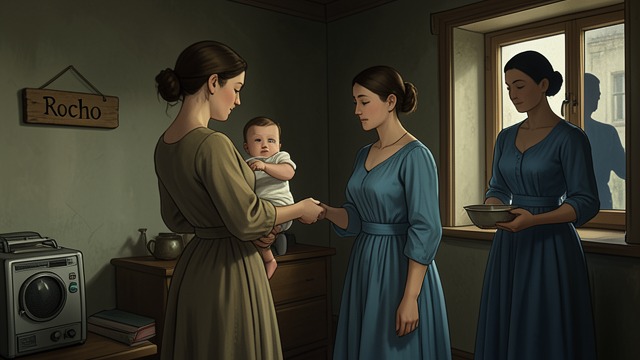 A Name and a Household from "The Peasants". A Name and a Household A child named Rocho The baby is named Rocho, and Hanka’s household marks the child’s arrival with the small rituals available to it.