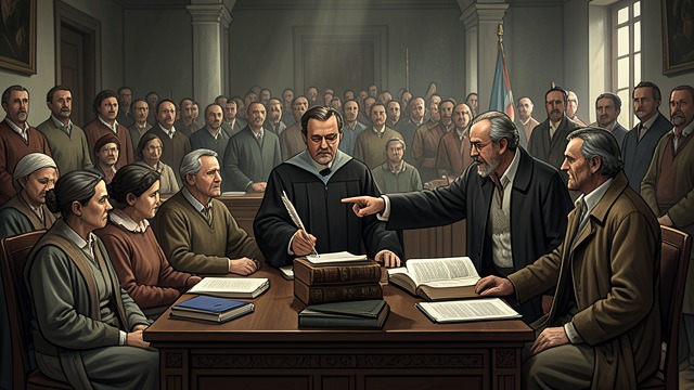 A Courtroom in Tymów from "The Peasants". A Courtroom in Tymów Formal proceedings The villagers crowd a local court, where complaints over animals, labor, and property are heard under Russian…