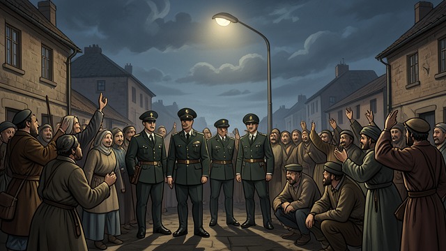 The State Intervenes from "The Peasants". The State Intervenes Arrests and orders Gendarmes arrest villagers after the forest battle, while officials later press a school-tax vote on the commune.