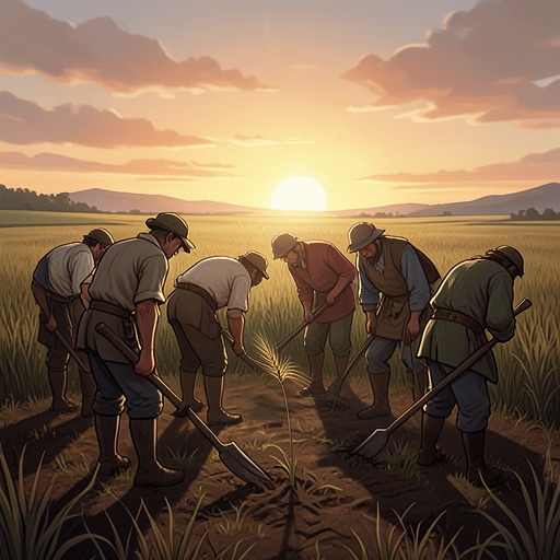The Narrative of Work from "The Peasants". This thematic thread follows labor as a daily necessity, a source of identity, and the measure by which village life is judged.