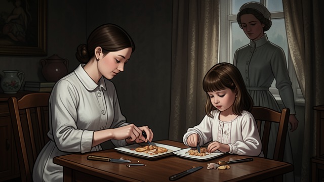 Food and Unspoken Distress from "Moving". Food and Unspoken Distress A mother notices the signs At the dining table, Edwina realizes that Rowena is not eating normally.