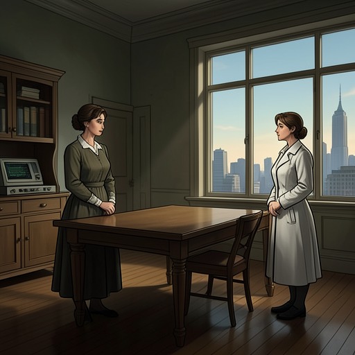 The House Turns Against Edwina from "Moving". This flow traces how the failing house forces Edwina to confront the past, yet turns the decision to move into a struggle over what she can bear to release.