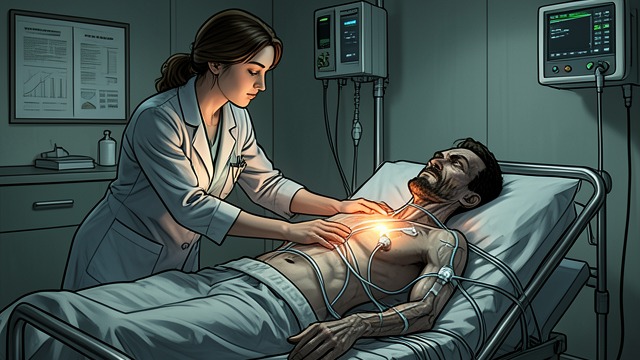 Inside the Bio-Chamber from "Voices from Chernobyl". Inside the Bio-Chamber Intimacy Under Isolation As Vasily's condition worsened, Lyudmilla entered the protected chamber and stayed beside him.