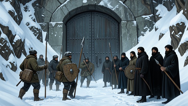 Rowan Sends an Army from "Fire & Blood". The Crown Intervenes A Command Is Ignored Lord Rowan’s attempt to settle the succession through the regents fails when the Vale claimants refuse to submit.