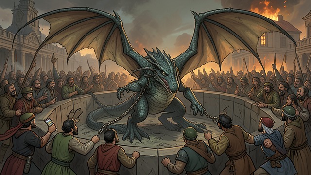 The People Storm the Pit from "Fire & Blood". Dragons Face a Mob Popular Anger Turns Violent The Shepherd’s followers attack the Dragonpit, where chains and confined space prevent the dragons from using…