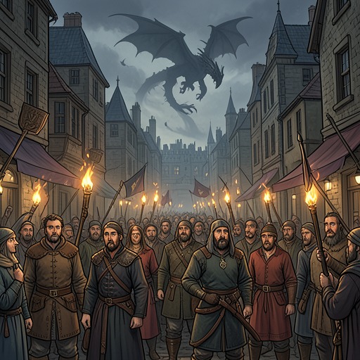 The Smallfolk Rise Against the Dragons from "Fire & Blood". This thread follows the growth of popular unrest in King’s Landing from anger at royal rule to the destruction of the Dragonpit.