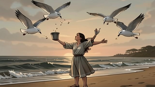 Birds as Companions from "Where the Crawdads Sing". A Nonhuman Community Feeding the Gulls Kya brings food to the beach and finds company among the gulls.
