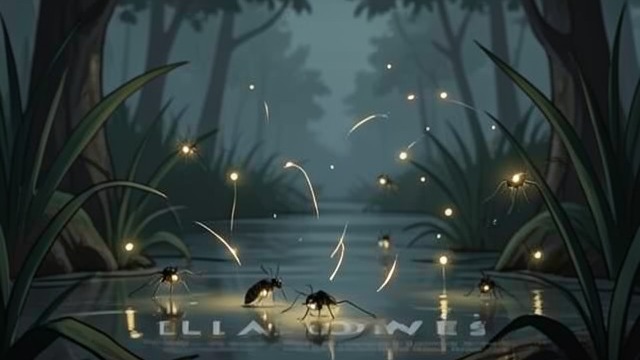 Fireflies Change Their Signals from "Where the Crawdads Sing". Attraction and Deception A Hunting Display Kya watches female fireflies use signals to attract males of another species, then eat them.