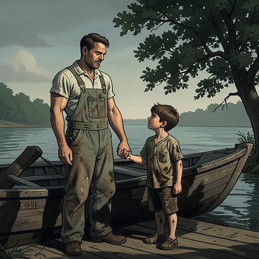 Tate, Scupper, and Family Memory from "Where the Crawdads Sing". Tate’s bond with Scupper shapes his understanding of care and responsibility, while grief and fatherly wisdom accompany Tate’s reunion with Kya.