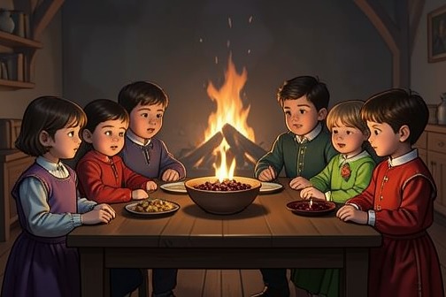 Woodleigh Common Hallowe’en party from "Hallowe'en Party". The Woodleigh Common Hallowe’en party, also called the Eleven Plus party, is Rowena Drake’s well-orchestrated gathering at Apple Trees for children around the…