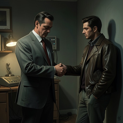 Sheeran and Bufalino from "I Heard You Paint Houses". This relationship moves from chance friendship to protection, shared criminal work, and the command that makes Sheeran complicit in Hoffa’s death.