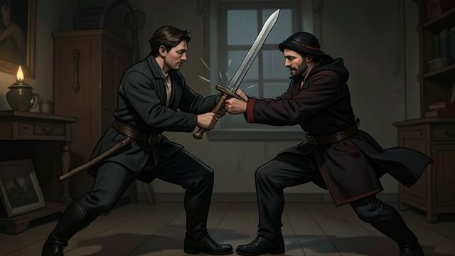 The Stave and the Sword from "You Only Live Twice". The Stave and the Sword An opening attack Bond sees a guard’s stave and recognizes that it may counter Blofeld’s sword.