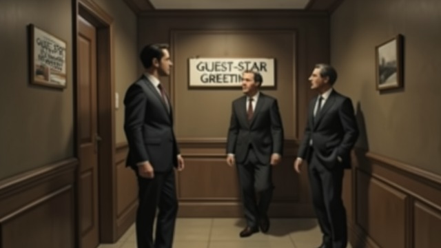 The Guest-Star Greeting from "Once Upon a Time in Hollywood". The Guest-Star Greeting An unwritten courtesy Rick expects James Stacy, the series lead, to welcome him to the show.