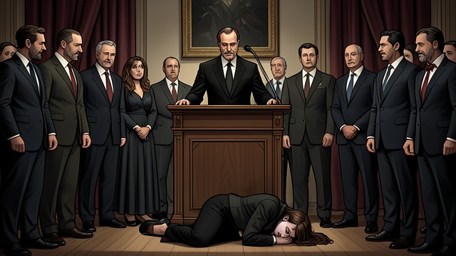 A Funeral of Performances from "The Shape of Water". A Funeral of Performances Ceremony Officials, party figures, and mourners gather in a public display of grief and reverence.