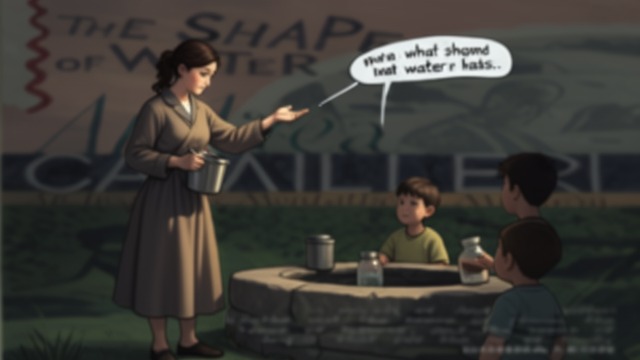 A Question from Childhood from "The Shape of Water". A Question from Childhood The Boy at the Well A childhood friend asks the young widow what shape water has while arranging different containers at a well.