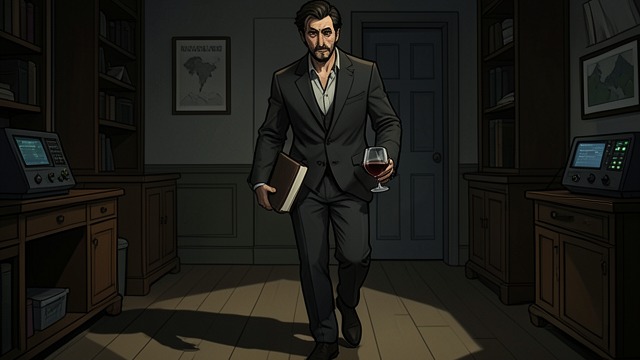Grief in the Library from "The Shape of Water". Grief in the Library Visible Distress Giorgio appears tearful and exhausted at the family home, moving through the room with an almost theatrical delicacy.