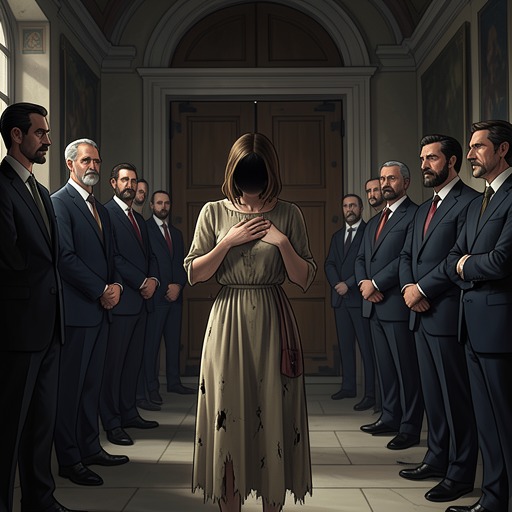 Ingrid and the Cardamone Household from "The Shape of Water". Ingrid’s marriage places her between a negligent husband, an abusive father-in-law, and a political plot that treats her as disposable.