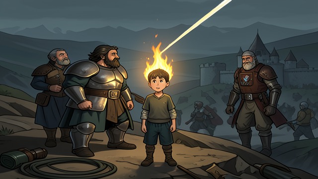 Ascanius and the Flame from "Aeneid". Ascanius and the Flame Omen A flame rises harmlessly around Ascanius’s head, marking him as protected and future-bearing.