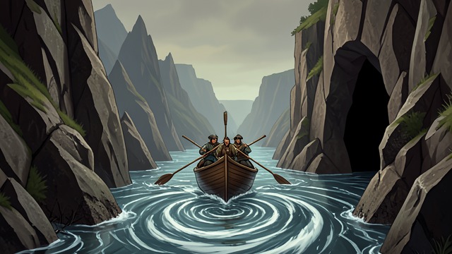 The Strait Passage from "Aeneid". The Strait Passage Warning Helenus instructs Aeneas to avoid Scylla and Charybdis by choosing the longer route.