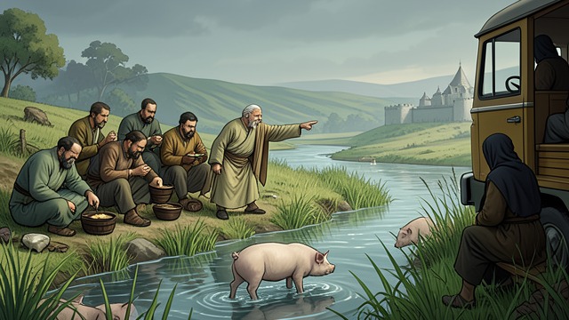 Arrival in Latium from "Aeneid". Arrival in Latium Recognition The Trojans reach the Tiber and discover that the prophetic signs point to Latium.