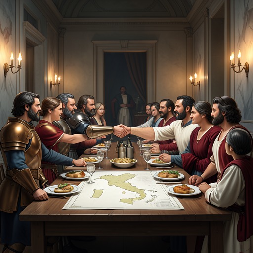 The Bonds of Hospitality from "Aeneid". This flow shows how acts of welcome create political alliances, memories, obligations, and eventually the mixed people of Italy.