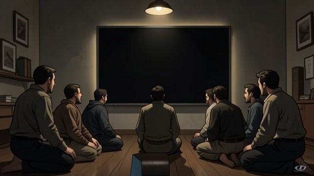 集体注视屏幕,《飞越疯人院》中的场景。集体注视屏幕 拒绝散去 电视机被关掉后,麦克墨菲仍坐在原处,注视着空白屏幕。其他病友陆续搬来椅子,加入他的行列。 团结显现 护士长拉契特下令后,这群人拒绝继续做分配给他们的活。抗议将私下的不满转变为公开的共同行动。