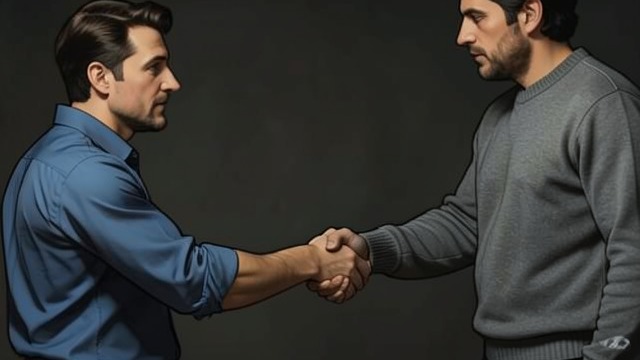 The Handshake from "One Flew Over the Cuckoo's Nest". The Handshake Seeing the Man McMurphy speaks to Chief Bromden as if he might answer, then insists on shaking his hand.