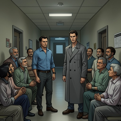 The Fight for George from "One Flew Over the Cuckoo's Nest". This conflict thread follows the escalating humiliation of George Sorensen and McMurphy and Bromden's intervention against it.
