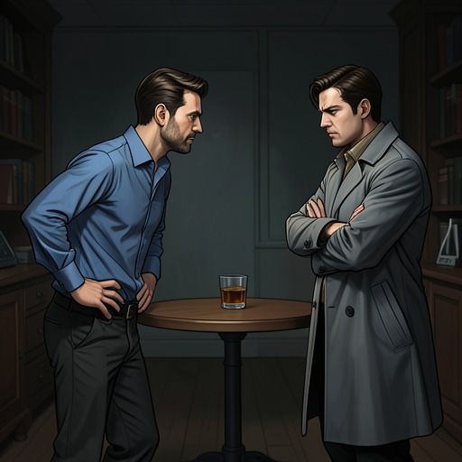 McMurphy and Harding from "One Flew Over the Cuckoo's Nest". This relationship thread follows Harding's initial resistance to McMurphy's judgments into frank exchange, mutual understanding, and an independent exit.