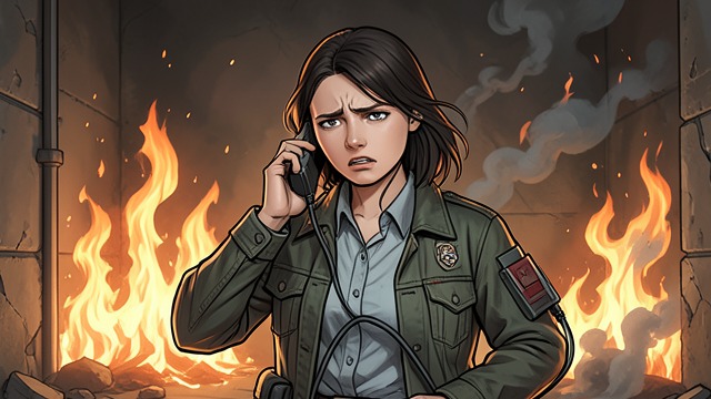 Trust in the Lodge from "Another". A Call Through Static Separated by Fire Mei Misaki calls Koichi Sakakibara from the burning lodge. She tells him she is safe but cannot yet move.