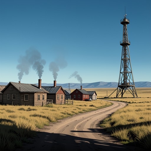 The Vanishing Boomtowns from "Killers of the Flower Moon". This flow traces the rise and disappearance of oil towns, showing how the physical landscape preserves traces of boom, violence, and decline.