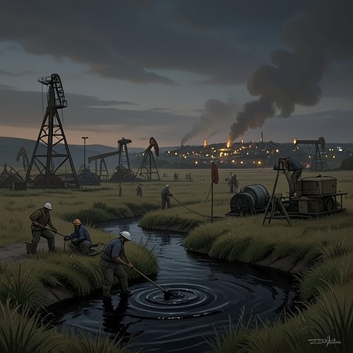 The Boomtown Economy from "Killers of the Flower Moon". This flow traces the transformation of the Osage region into a petroleum boomtown and the unstable prosperity that follows.