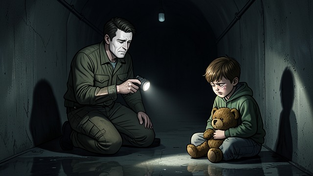 The Father in the Tunnel from "Turtles All the Way Down". The Father in the Tunnel A feared possibility becomes real Aza Holmes tells Davis Pickett that “the jogger’s mouth” may point to the Pogue’s Run tunnel.