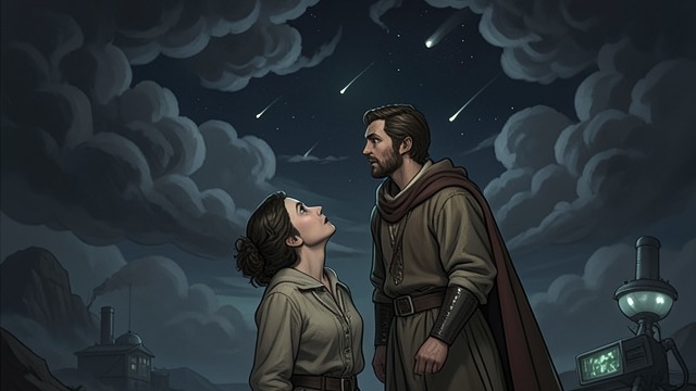 The Clouded Meteor Shower from "Turtles All the Way Down". The Clouded Meteor Shower An unseen event continues Clouds hide the meteor shower from Aza Holmes and Davis Pickett, but Davis explains what would be happening…