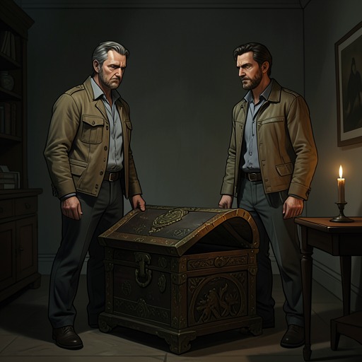 The Tuatara Inheritance from "Turtles All the Way Down". This flow traces how Russell Pickett's extraordinary will shapes the sons' insecurity and the eventual cost of resolving the mystery.