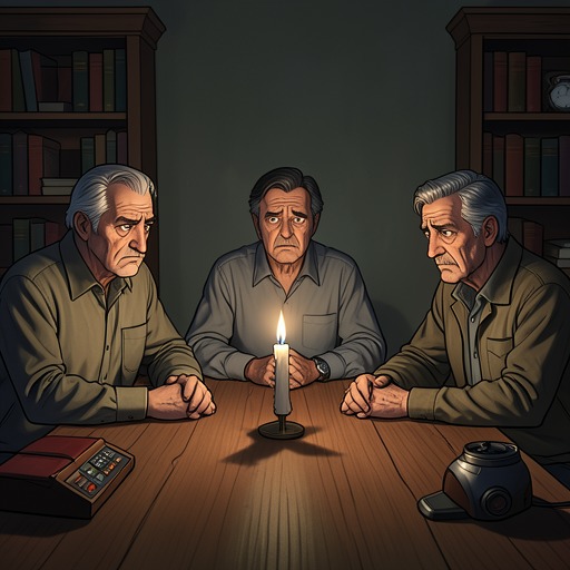 The Brothers and Their Father from "Turtles All the Way Down". This flow traces how Russell's disappearance affects each son differently and brings the brothers to a shared choice about the truth.