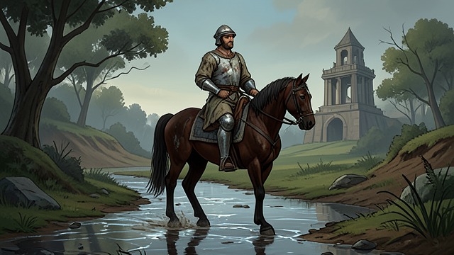 Rusty Knightly Cloth from "The Canterbury Tales". Rusty Knightly Cloth Outer Modesty The Knight returns from expedition in a worn tunic rather than rich dress.