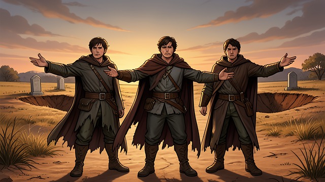 Threefold Oath from "The Canterbury Tales". Threefold Oath Search for Death The Three Rioters swear to kill Death after hearing of a slain companion. Their boast converts fear into reckless fellowship.