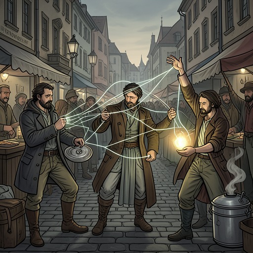 The Economics of Deception from "The Canterbury Tales". This flow follows money as a medium of religious, legal, romantic, and scientific exploitation.