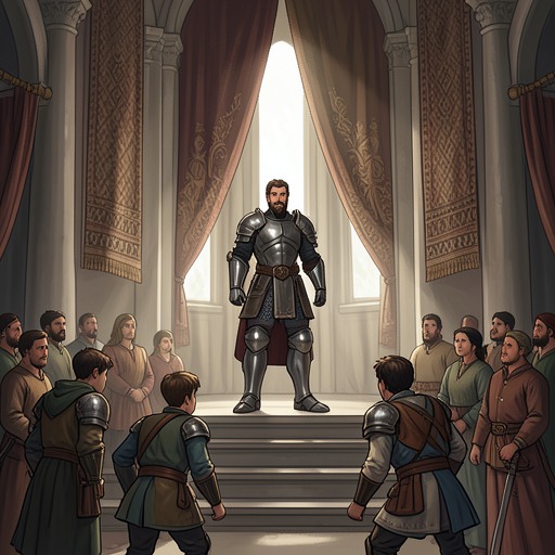 Theseus and the Theban Lovers from "The Canterbury Tales". This flow follows how Theseus transforms a private rivalry between Palamon and Arcite into a public settlement governed by law, ritual, and marriage.